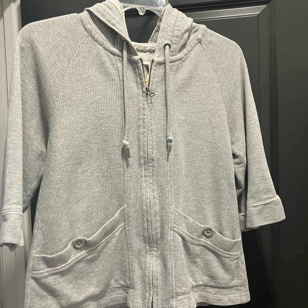 Old Navy Light Gray Hooded Zip Sweater